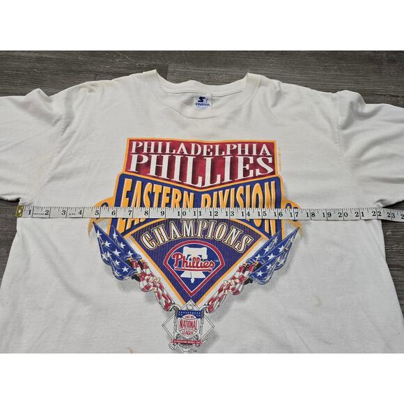 Vintage Philadelphia Phillies 93 Eastern Division Champions Short Sleeve Shirt - Picture 8 of 10
